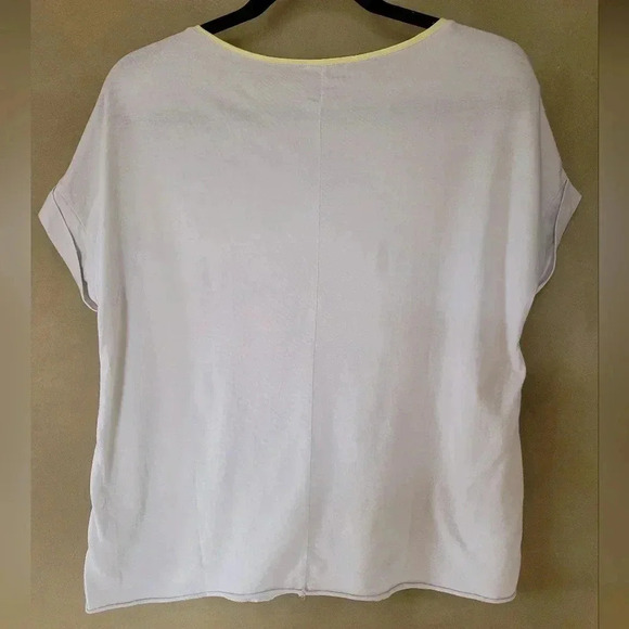 Zara | Beautiful Yellow & Gray T-Shirt with Rolled Sleeves, Size M - Picture 3 of 7